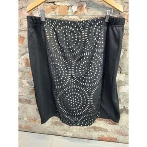 George Womens Plus Size 2X Skirt Black Laser Cut Stretch Pull On Pencil